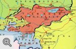 Mapa regionu - Pobieda w prawym, górnym rogu