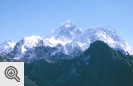Mount Everest i Lhotse. Panorama z Gokyo Peak