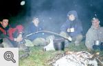 Bartek, Piotrek, Agnieszka i Wojtek na noclegu pod Banią Szklarską