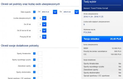 AXA Travel (NNW w Polsce; 9 osób) <br />* na szybkości